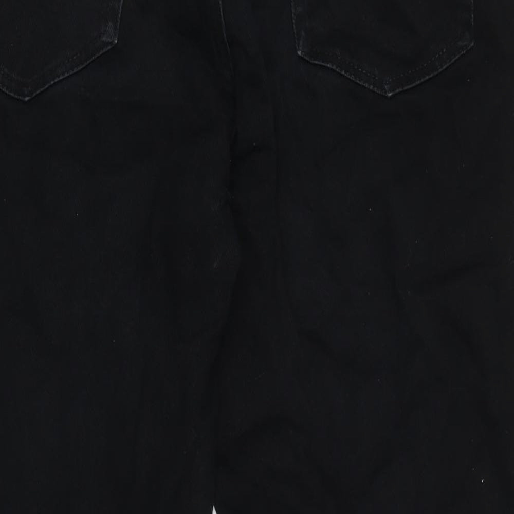George Mens Black Cotton Straight Jeans Size 33 in L29 in Regular Zip