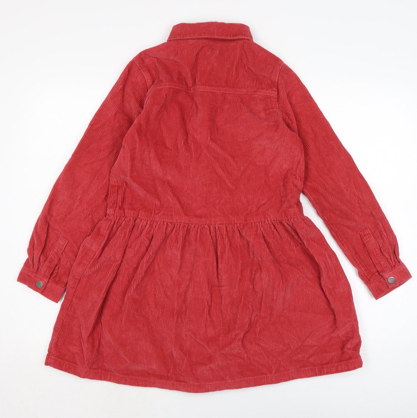 I Love Girls wear Girls Red Cotton Shirt Dress Size 11 Years Collared Button