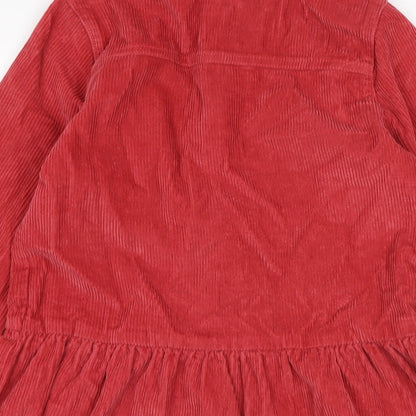 I Love Girls wear Girls Red Cotton Shirt Dress Size 11 Years Collared Button