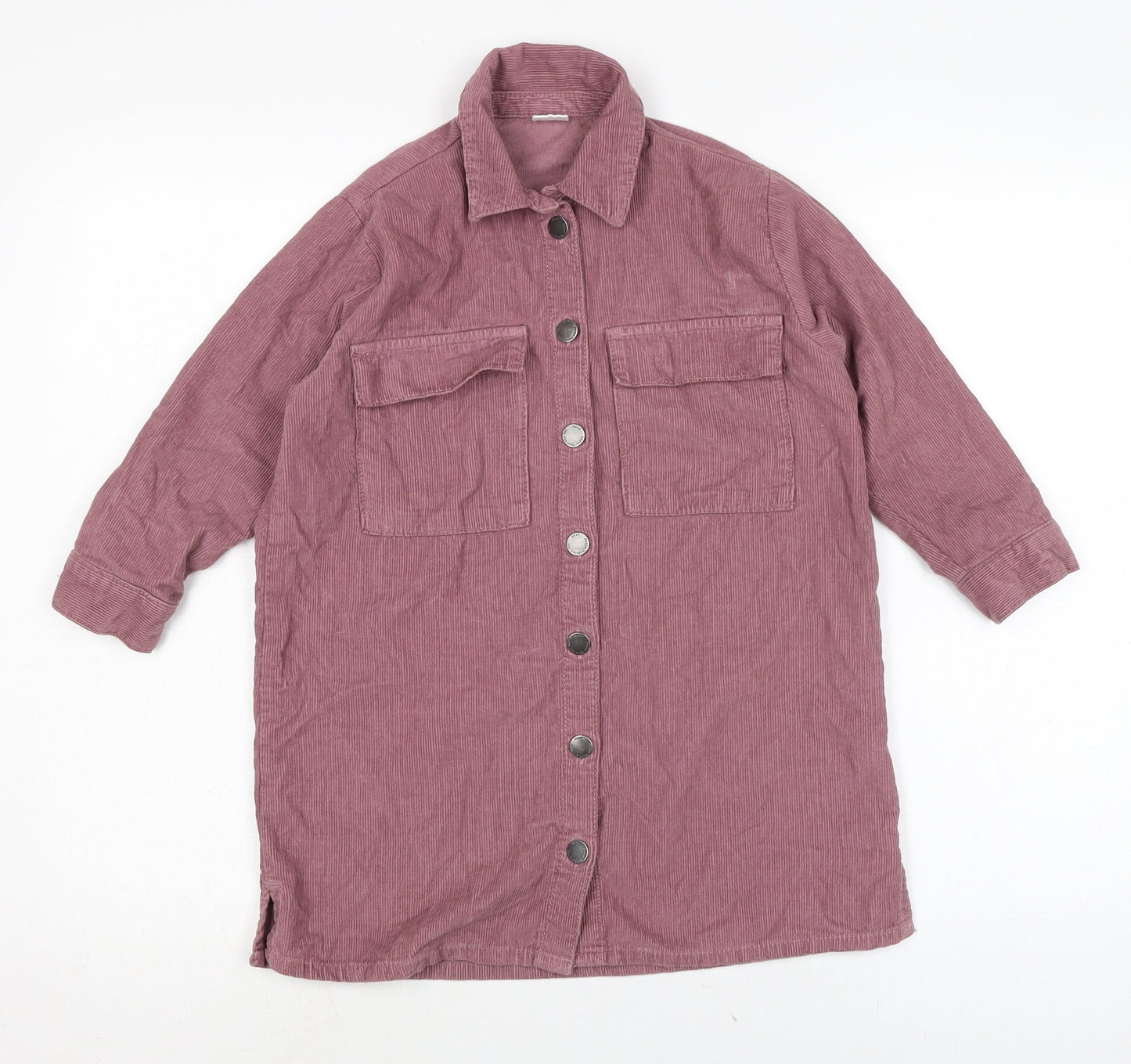NEXT Girls Pink Cotton Shirt Dress Size 5 Years Collared Button