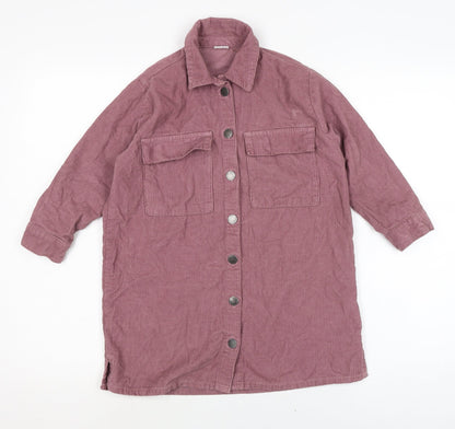 NEXT Girls Pink Cotton Shirt Dress Size 5 Years Collared Button