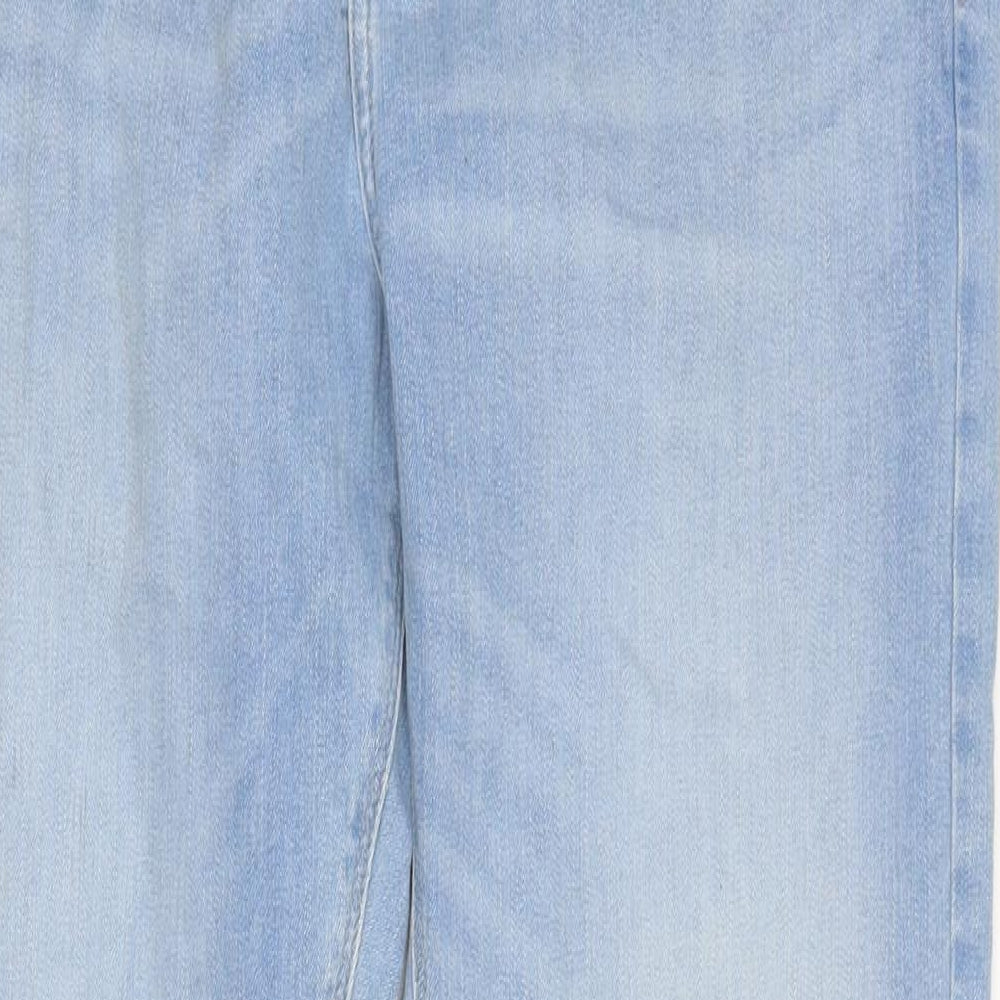 Marks and Spencer Mens Blue Cotton Blend Skinny Jeans Size 36 in L33 in Regular Zip