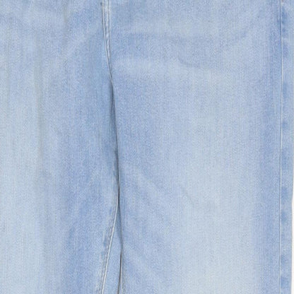 Marks and Spencer Mens Blue Cotton Blend Skinny Jeans Size 36 in L33 in Regular Zip