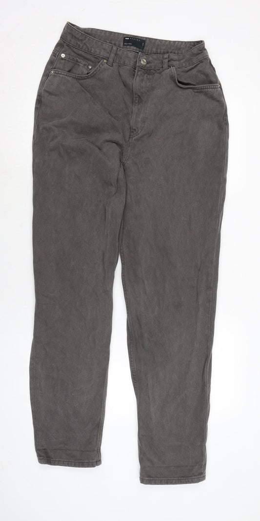 ASOS Mens Grey Cotton Straight Jeans Size 30 in L32 in Regular Zip