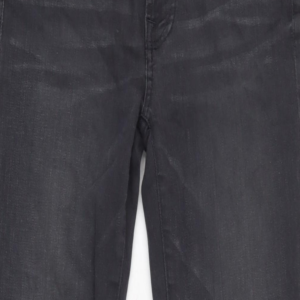 7 For All Mankind Womens Grey Cotton Blend Straight Jeans Size 30 in L30 in Regular Zip