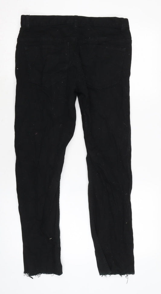 Denim & Co. Mens Black Cotton Blend Straight Jeans Size 30 in L25 in Regular Zip