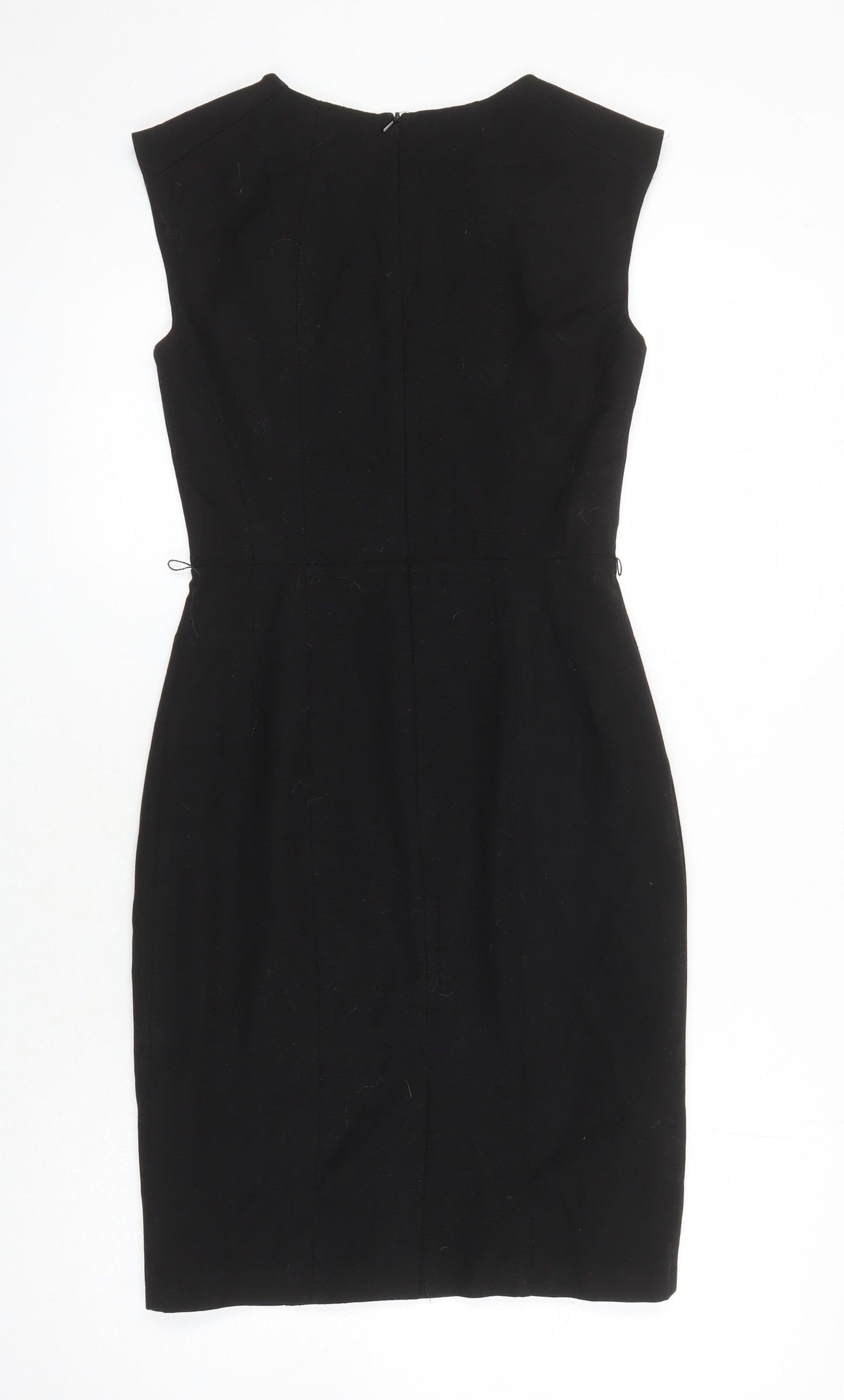 Oasis Womens Black Polyester Pencil Dress Size 8 Round Neck Zip