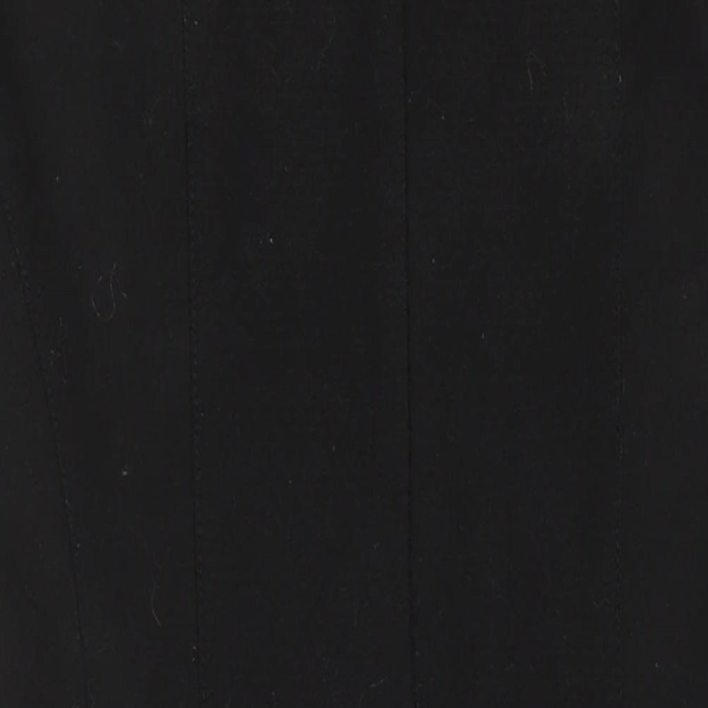 Oasis Womens Black Polyester Pencil Dress Size 8 Round Neck Zip