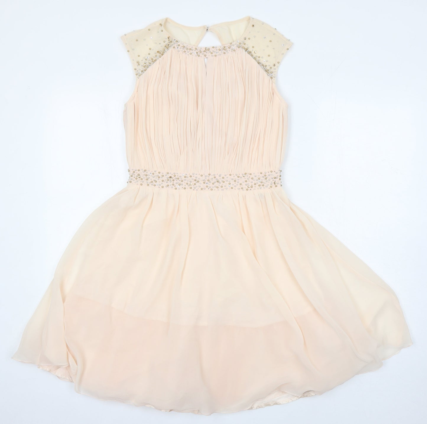 Little mistress Womens Pink Polyester A-Line Size 10 Boat Neck