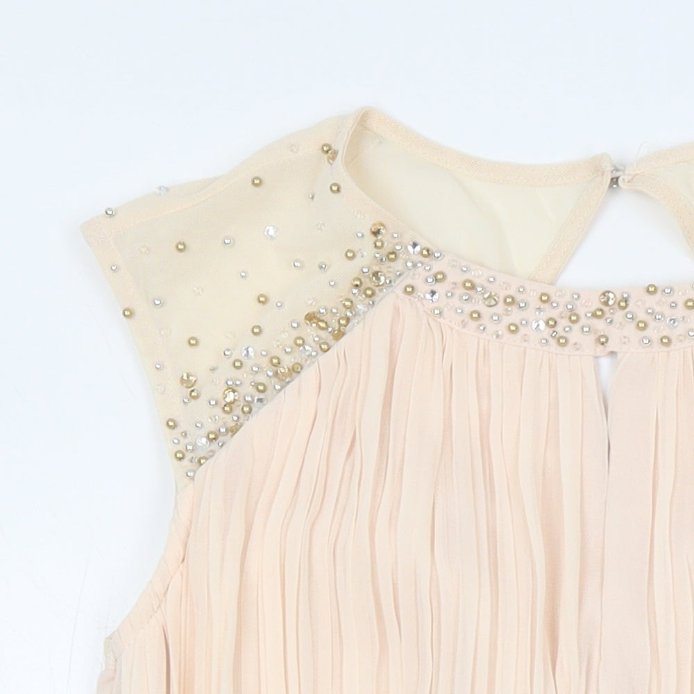 Little mistress Womens Pink Polyester A-Line Size 10 Boat Neck