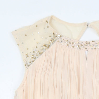 Little mistress Womens Pink Polyester A-Line Size 10 Boat Neck