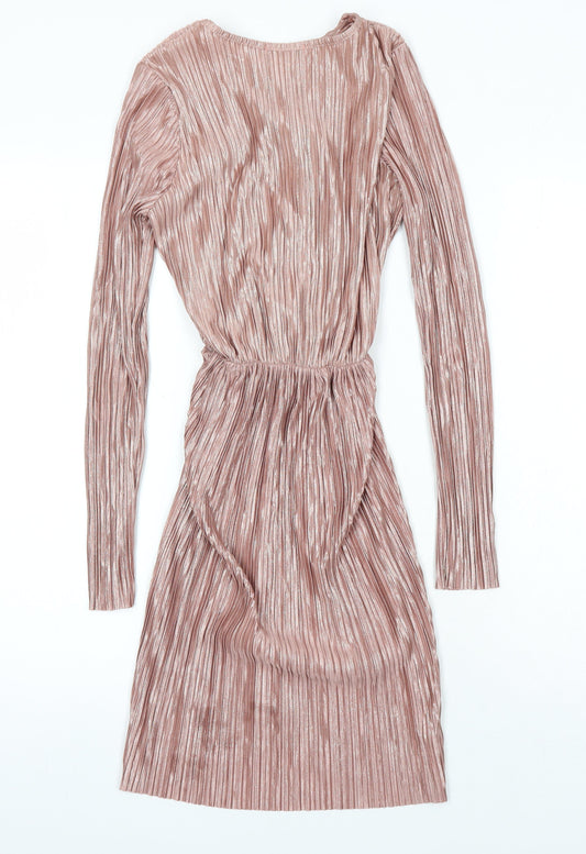 IX London Womens Pink Polyester Pencil Dress Size 12 V-Neck