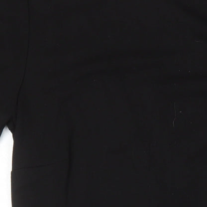 Warehouse Womens Black Trivinyl A-Line Size 6 Round Neck Zip