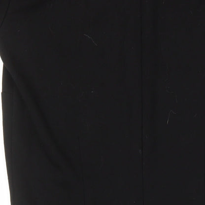 Warehouse Womens Black Trivinyl A-Line Size 6 Round Neck Zip