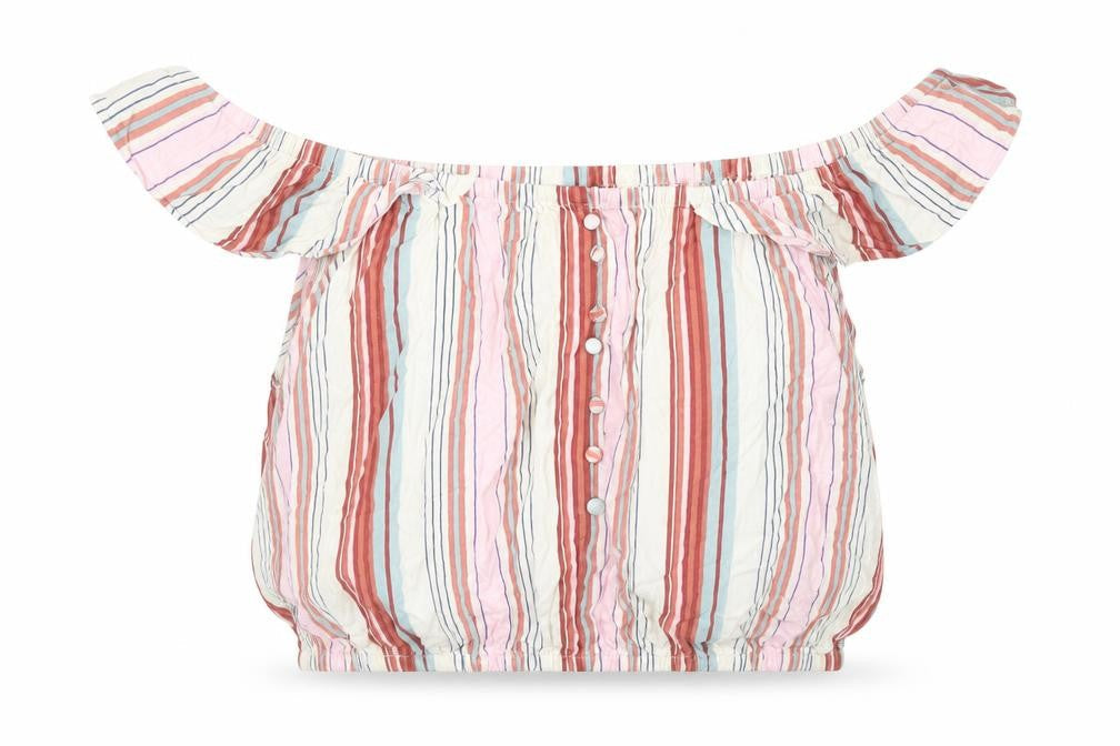 Womens UK Size 16 New Look Multicoloured Cropped Blouse