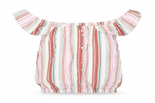 Womens UK Size 16 New Look Multicoloured Cropped Blouse