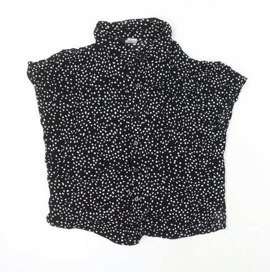 Womens UK Size 8 H&M Black Tunic Blouse