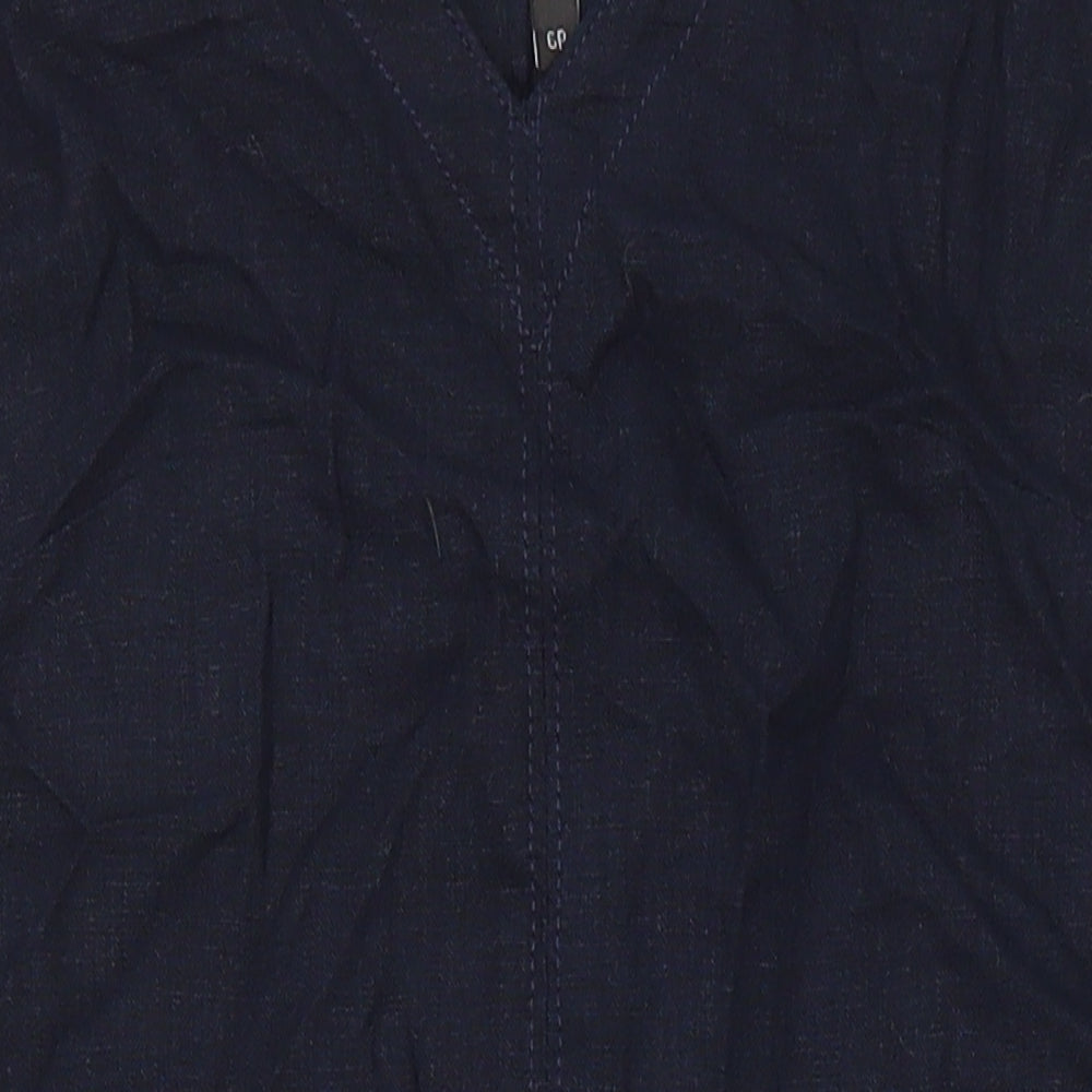 NEXT Womens Blue Viscose Pinafore/Dungaree Dress Size 6 V-Neck