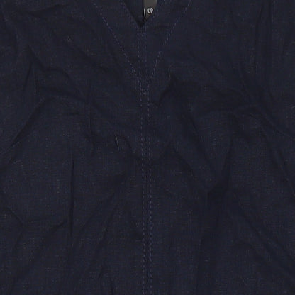 NEXT Womens Blue Viscose Pinafore/Dungaree Dress Size 6 V-Neck