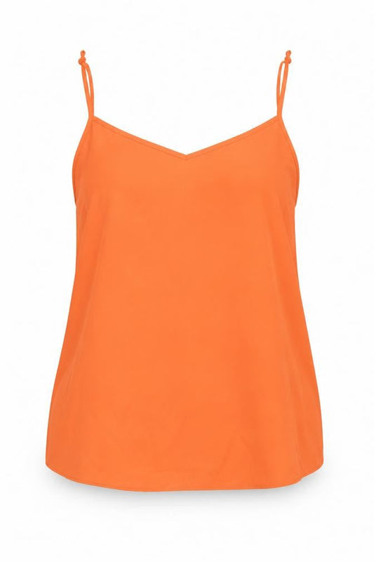 Front view of ASOS women’s multicoloured herringbone polyester camisole blouse, size UK 14, sweetheart