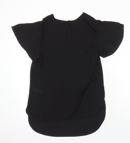 Womens UK Size 8 New Look Black Tunic Blouse