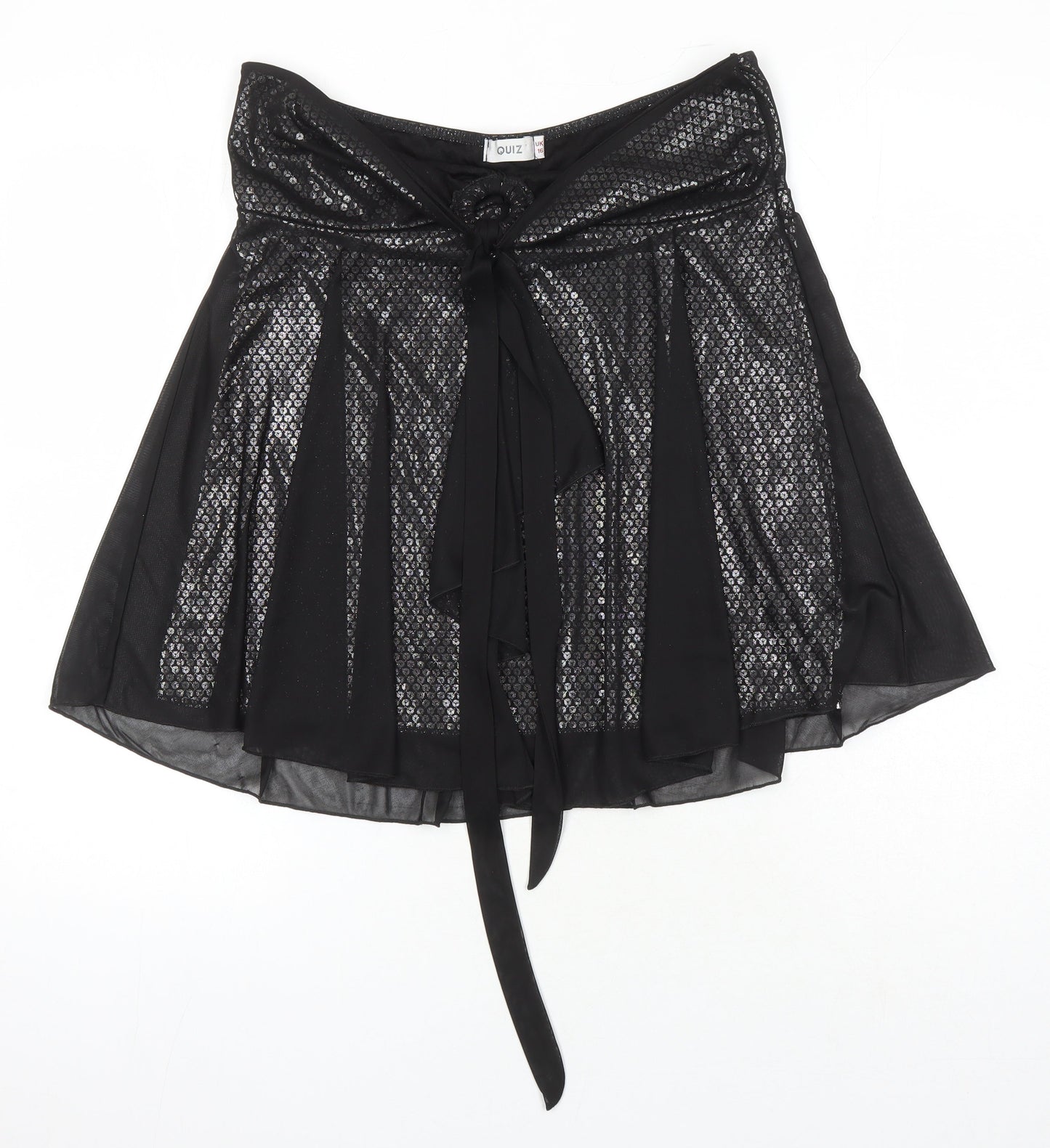 Quiz Womens Black Viscose Tunic Blouse Size 16 Off the Shoulder