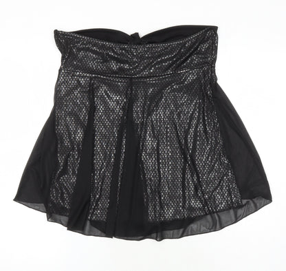 Quiz Womens Black Viscose Tunic Blouse Size 16 Off the Shoulder