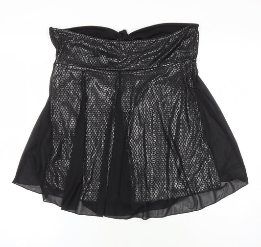 Quiz Womens Black Viscose Tunic Blouse Size 16 Off the Shoulder