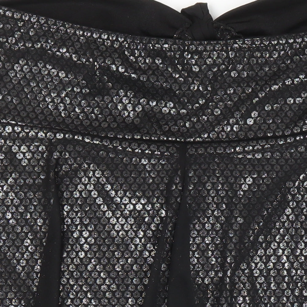 Quiz Womens Black Viscose Tunic Blouse Size 16 Off the Shoulder