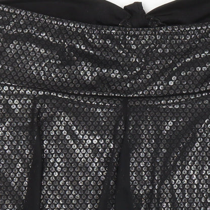 Quiz Womens Black Viscose Tunic Blouse Size 16 Off the Shoulder