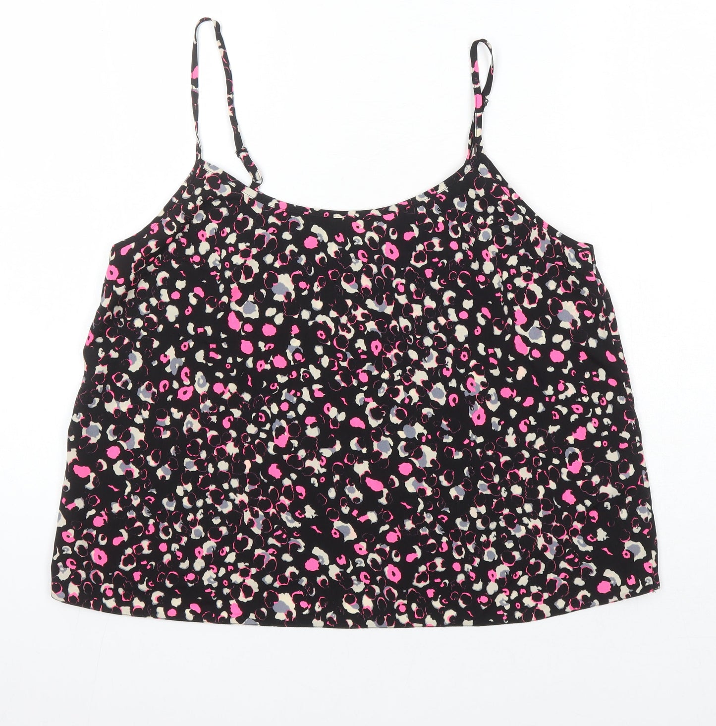 Miss Selfridge Womens Multicoloured Geometric Polyester Camisole Blouse Size 14 Boat Neck