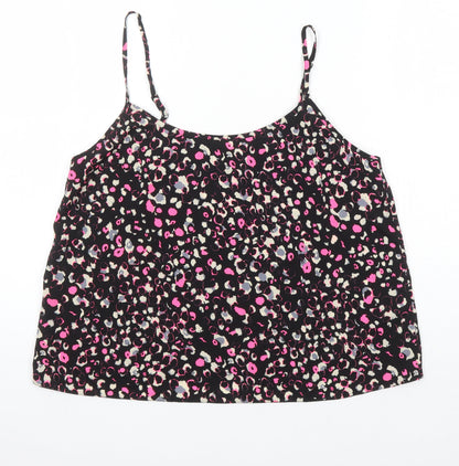 Miss Selfridge Womens Multicoloured Geometric Polyester Camisole Blouse Size 14 Boat Neck