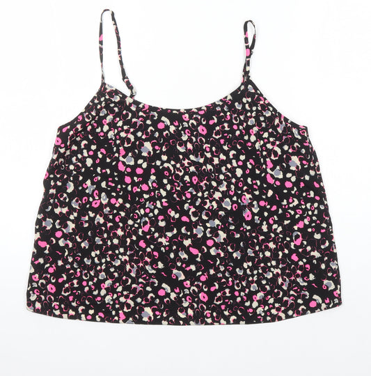 Miss Selfridge Womens Multicoloured Geometric Polyester Camisole Blouse Size 14 Boat Neck