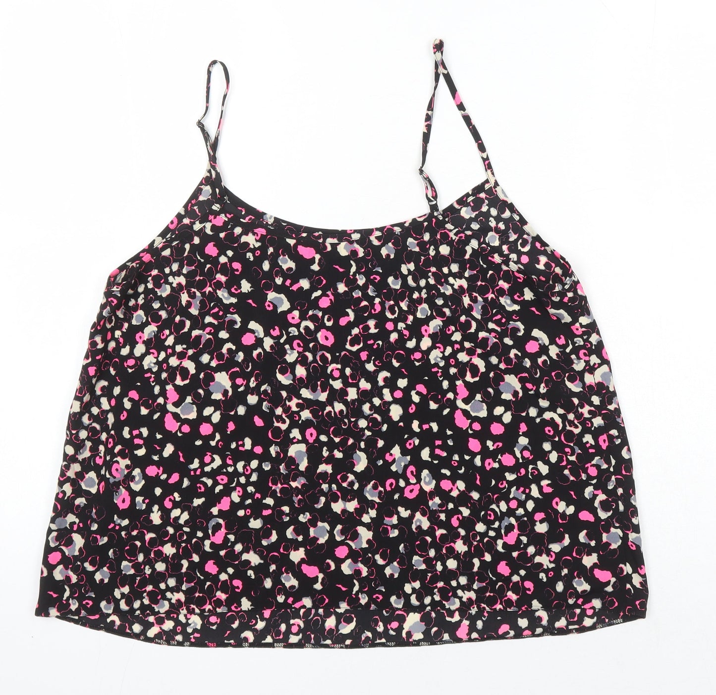 Miss Selfridge Womens Multicoloured Geometric Polyester Camisole Blouse Size 14 Boat Neck