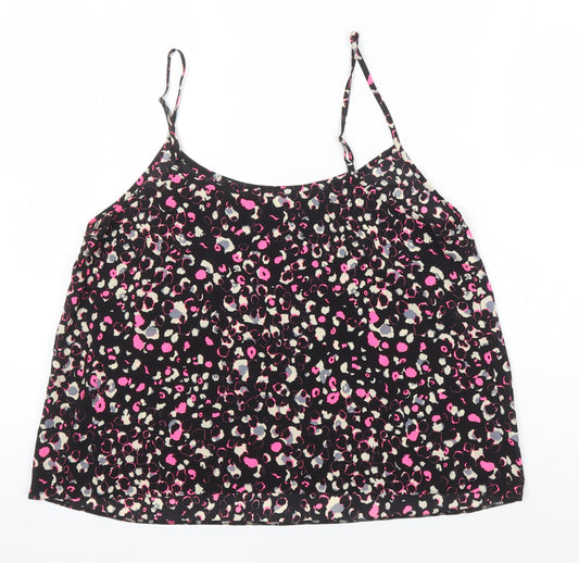 Miss Selfridge Womens Multicoloured Geometric Polyester Camisole Blouse Size 14 Boat Neck