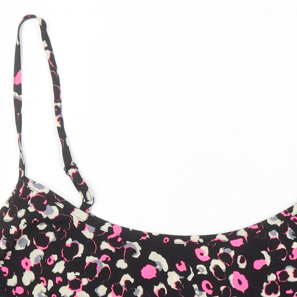 Miss Selfridge Womens Multicoloured Geometric Polyester Camisole Blouse Size 14 Boat Neck