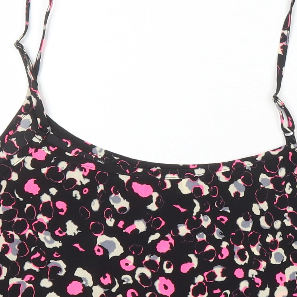 Miss Selfridge Womens Multicoloured Geometric Polyester Camisole Blouse Size 14 Boat Neck