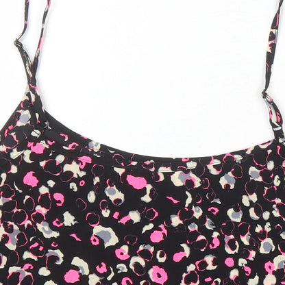 Miss Selfridge Womens Multicoloured Geometric Polyester Camisole Blouse Size 14 Boat Neck