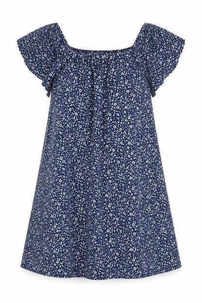 Mango Womens Blue Floral Polyester Tunic Blouse Size S Square Neck
