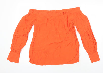Womens UK Size 12 Warehouse Orange Tunic Blouse