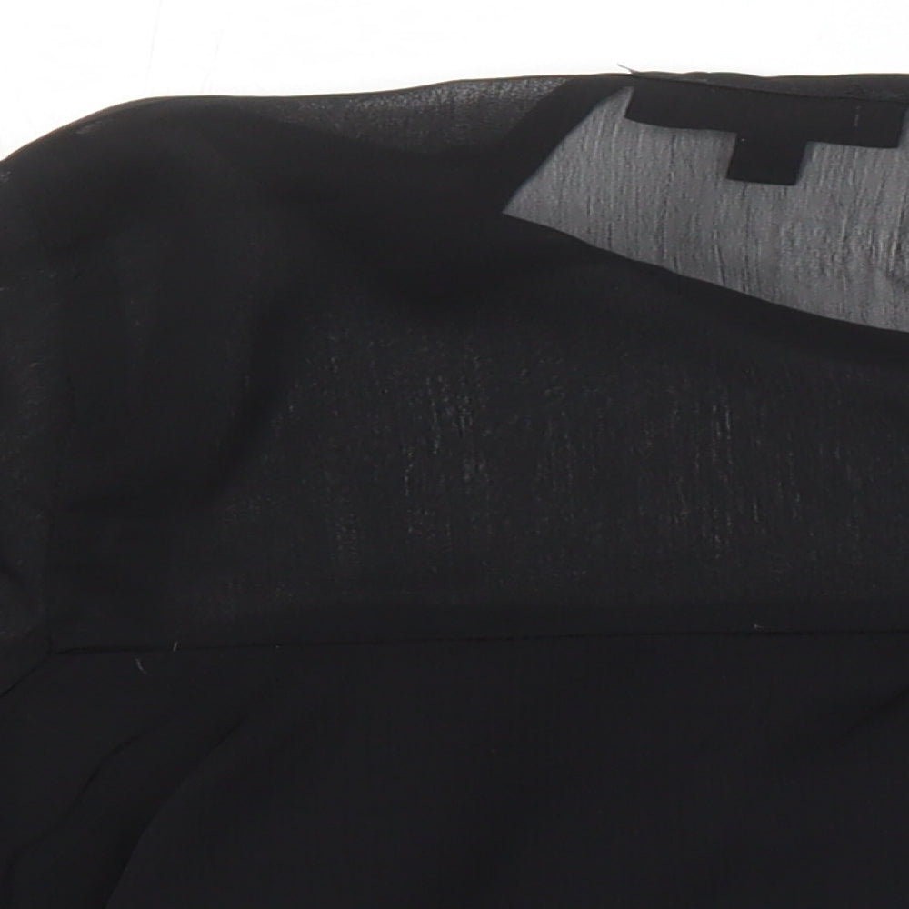 Womens UK Size 10 Missguided Black Cropped Blouse