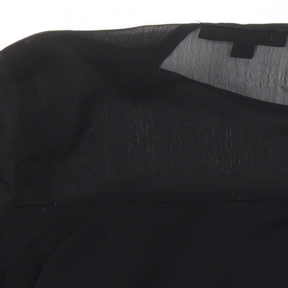 Womens UK Size 10 Missguided Black Cropped Blouse