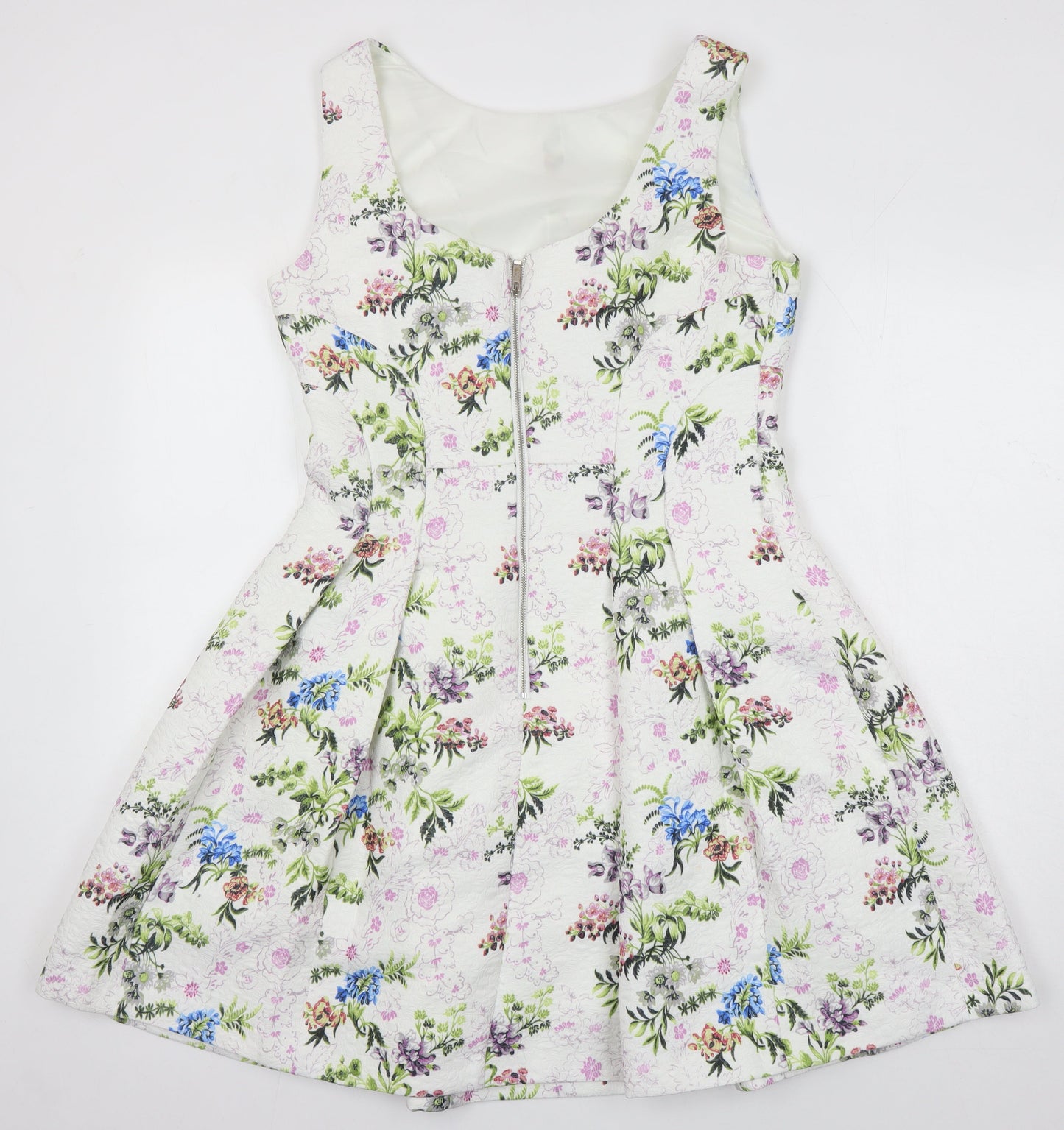 Oasis Womens Multicoloured Floral Polyester A-Line Size 14 Round Neck