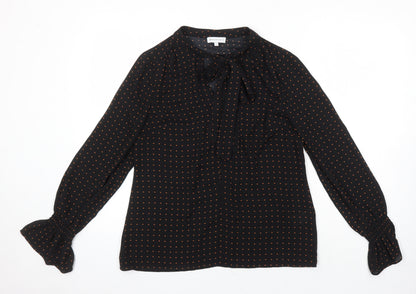 Womens UK Size 10 Warehouse Black Tunic Blouse