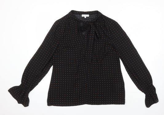 Womens UK Size 10 Warehouse Black Tunic Blouse