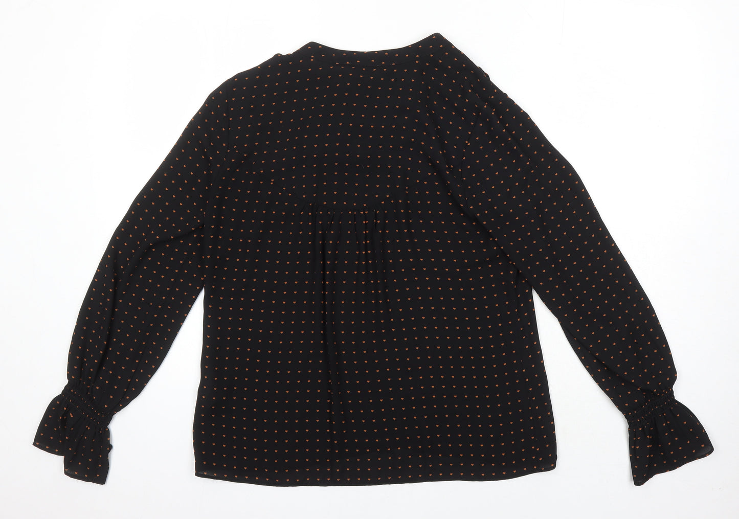 Womens UK Size 10 Warehouse Black Tunic Blouse