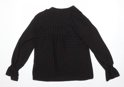 Womens UK Size 10 Warehouse Black Tunic Blouse