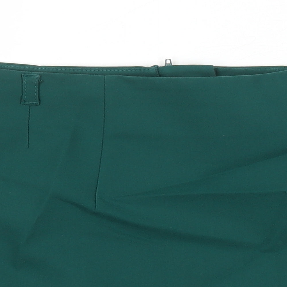 H&M Womens Gold Herringbone Polyester Mini Skirt Size 40 Zip