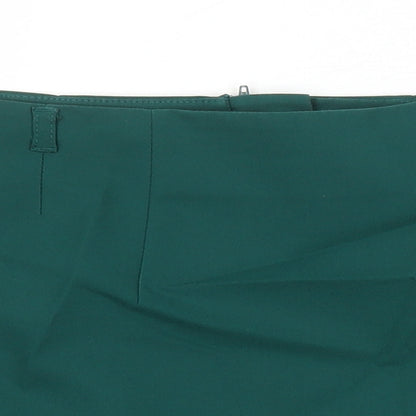 H&M Womens Gold Herringbone Polyester Mini Skirt Size 40 Zip