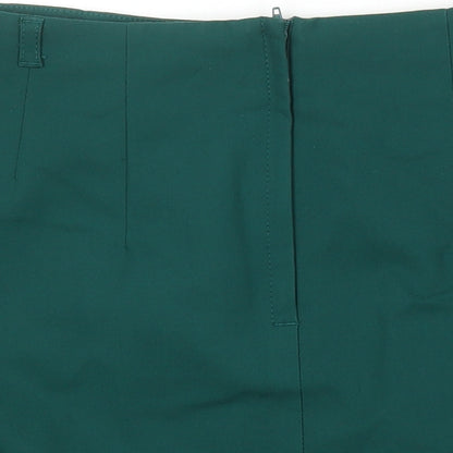 H&M Womens Gold Herringbone Polyester Mini Skirt Size 40 Zip